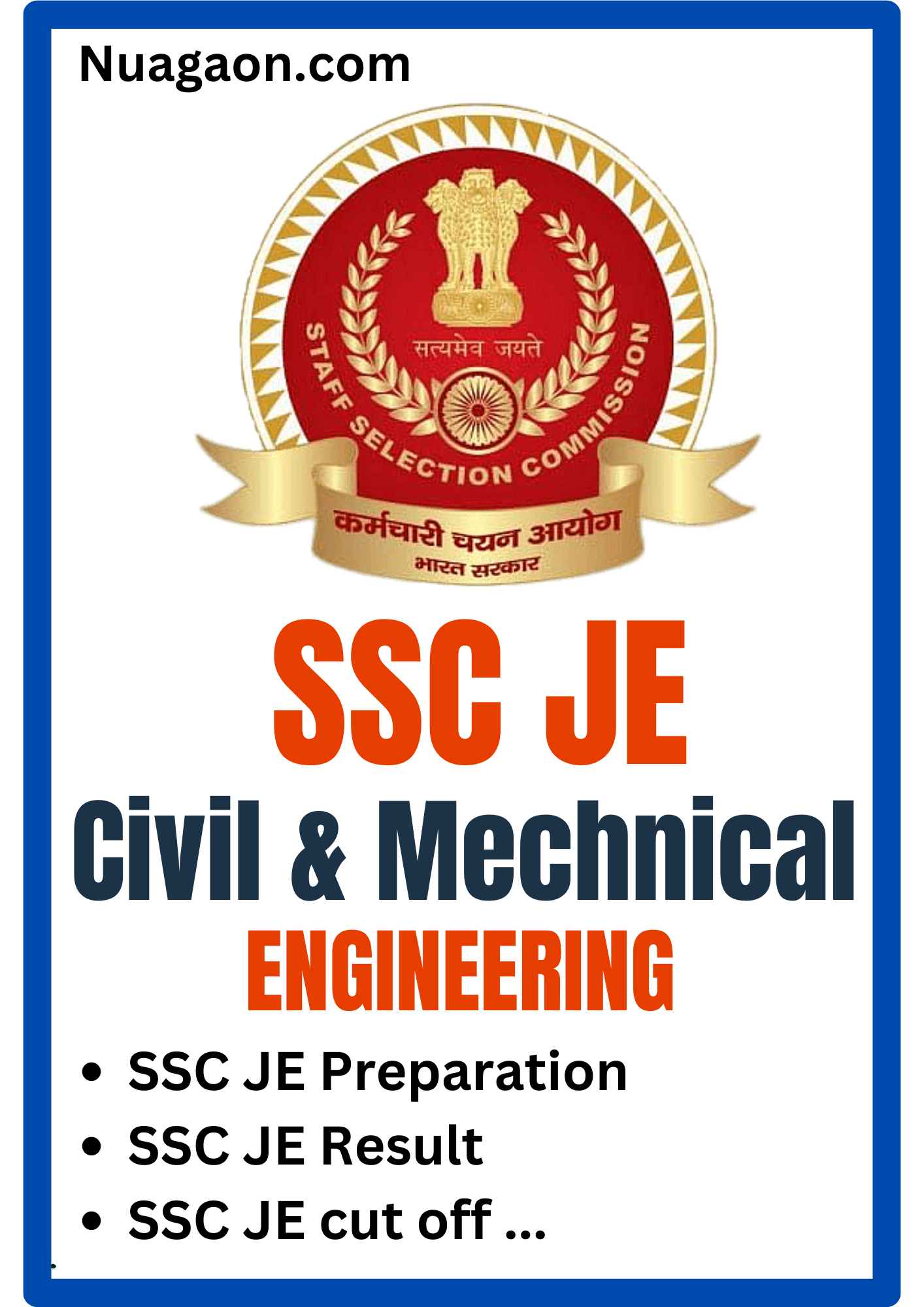 SSC JE Preparation, SSC JE Result, SSC JE cut off-For Civil & Mechanical Engineering