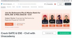 Unacademy Best Coaching Institute in India for Civil Engineering preparation